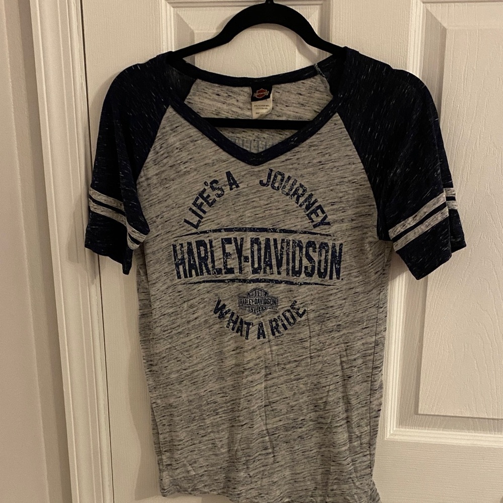 Harley-Davidson Navy and Gray Graphic Tee